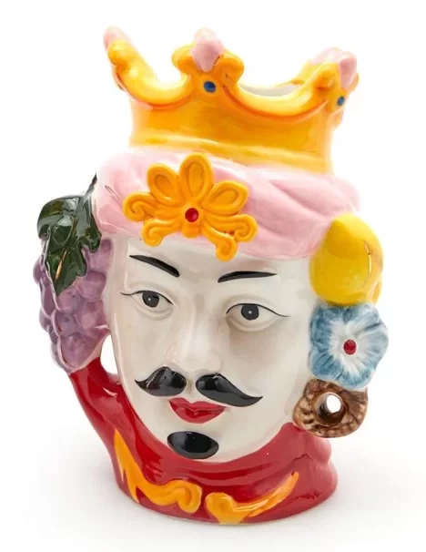 Oldenhof Siciliaans Hoofd Man M ø 12 Cm X 17 Cm Aardewerk Roze Rood 1 Oldenhof Siciliaans Hoofd Man M ø 12 Cm X 17 Cm Aardewerk Roze Rood