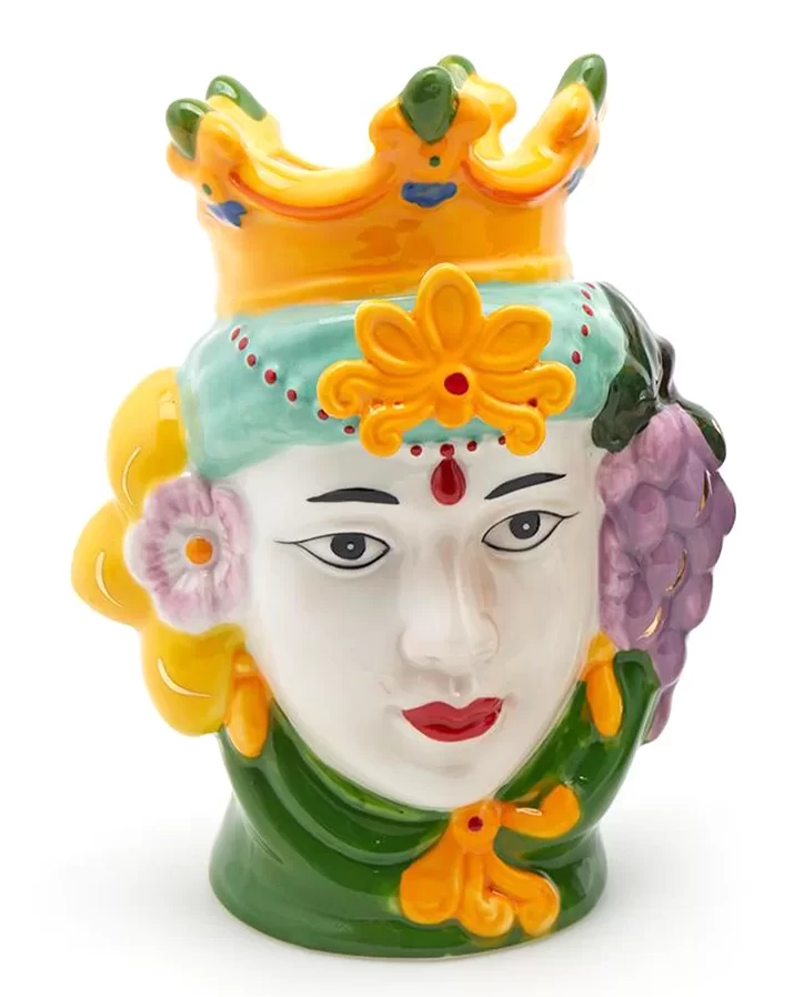 Oldenhof Siciliaans Hoofd Vrouw M ø 12 Cm X 17 Cm Aardewerk Groen 1 Oldenhof Siciliaans Hoofd Vrouw M ø 12 Cm X 17 Cm Aardewerk Groen