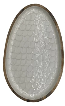 By Room Ovaal Dienblad Klein Mangohout White Pearl