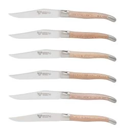 Laguiole En Aubrac Shepherd's Cross Steakmes 11,5 Cm Hout 6 Stuks