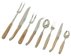 Laguiole En Aubrac Bestekcassette 6-persoons Olijfhout 28-delig