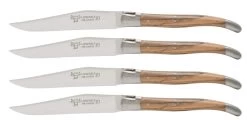 Laguiole En Aubrac Shepherd's Cross Steakmes 11,5 Cm Olijfhout 4 Stuks