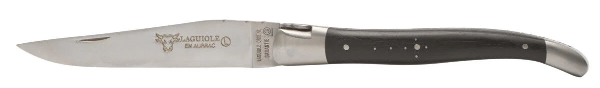 Laguiole En Aubrac Shepherd's Cross Klap-steakmes 12 Cm Ebbenhout Donkerbruin 1 Laguiole En Aubrac Shepherd's Cross Klap-steakmes 12 Cm Ebbenhout Donkerbruin