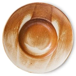 HK Living Chef Ceramics ACE7137 Pastabord ø 28,5 Cm Aardewerk Rustic Cream/Brown