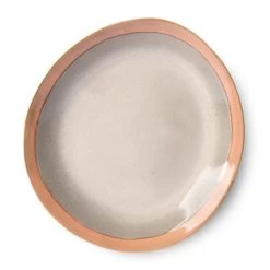 HK Living 70's ACE6872 Earth Dinerbord ø 29 Aardewerk Beige 2 Stuks