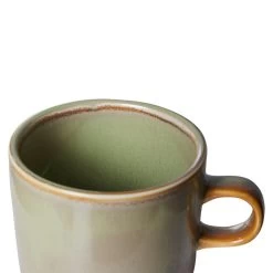 HK Living Chef Ceramics ACE7166 Kop En Schotel 220 Ml Aardewerk Moss Green -Glaswerk Winkel moss3