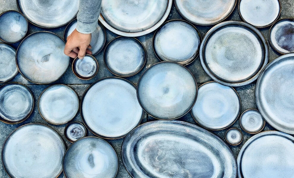 Serax Pure Bord Met Hoge Rand S ø 20 Cm Keramiek Blue Glazed 4 Serax Pure Bord Met Hoge Rand S ø 20 Cm Keramiek Blue Glazed - Afbeelding 4