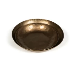 Oldenhof Schaal Rond ø 42 X 5 Cm Geslagen Metaal Messing